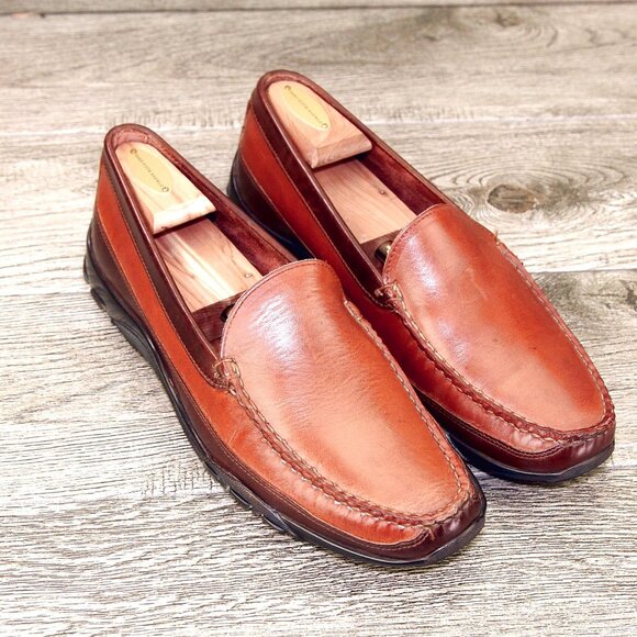 Allen Edmonds BOULDER Driving Loafer 10 E Tan / Brown * add $15 Cedar Trees - Picture 1 of 13